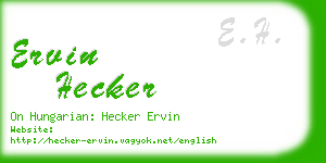 ervin hecker business card